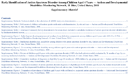 Early Identification of Autism Spectrum Disorder Among Children Aged 4 Years  Autism and Developmental Disabilities Monitoring Network 11 Sites US 2018 Supplementary Material