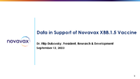 Data in Support of Novavax XBB15 Vaccine