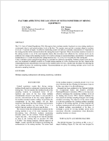 Factors Affecting the Location of Methanometers on Mining Equipment