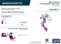 MA Congressional District 07 Stroke and Federally Qualified Health Centers Map 119th Congress