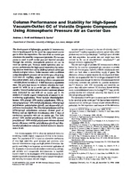 Column Performance and Stability for HighSpeed VacuumOutlet CG of Volatile Organic Compounds Using Atmospheric Pressure Air as Carrier Gas