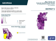 GA Congressional District 02 Stroke and Federally Qualified Health Centers Map 119th Congress