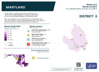 MD Congressional District 08 Stroke and Stroke Centers Map 118th Congress