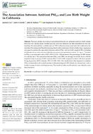 The Association Between Ambient PM25 and Low Birth Weight in California
