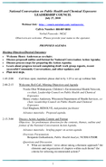 National Conversation on Public Health and Chemical Exposures Leadership Council Proposed Agenda July 27 2010