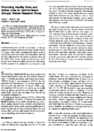 Promoting Healthy Diets And Active Lives To HardToReach Groups Market Research Study