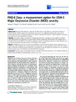 PHQ8 Days a measurement option for DSM5 Major Depressive Disorder MDD severity