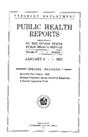 Public Health Reports  v 37 no 1  cover