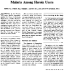 Malaria among heroin users