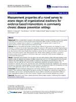 Measurement properties of a novel survey to assess stages of organizational readiness for evidencebased interventions in community chronic disease prevention settings