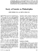 Study of suicide in Philadelphia