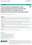 The Association of Employment Status and Unwanted Job Loss with Maternal Oral Health Experiences Findings from the Pregnancy Risk Assessment Monitoring System