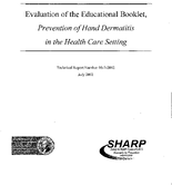 Evaluation of the educational booklet prevention of hand dermatitis in the health care setting