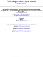 Pharyngeal cancer mortality among chemical plant workers exposed to formaldehyde