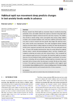 Habitual Rapid Eye Movement Sleep Predicts Changes in TestAnxiety Levels Weeks in Advance