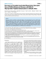 Decrease in FormalinInactivated Respiratory Syncytial Virus FIRSV Enhanced Disease with RSV G Glycoprotein Peptide Immunization in BALBc Mice