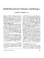 Health education for Palestine Arab refugees