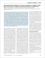 A randomized trial of education to prevent lead burden in children at high risk for lead exposure efficacy as measured by blood lead monitoring