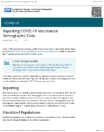 Reporting COVID19 Vaccination Demographic Data May 17 2021