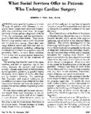 What social services offer to patients who undergo cardiac surgery