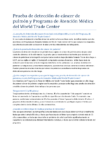 Prueba de deteccion de cancer de pulmon y Programa de Atencion Medica del World Trade Center