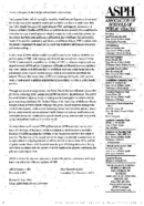 Letter from ASPH