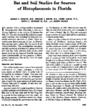 Bat And Soil Studies For Sources Of Histoplasmosis In Florida
