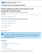 Weekly updates by select demographic and geographic characteristics Provisional Death Counts for Coronavirus Disease COVID19 20200805