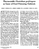 Thermostable Clostridium Perfringens As Cause Of Food Poisoning Outbreak