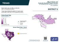 TX Congressional District 09 Stroke and Federally Qualified Health Centers Map 119th Congress