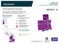 MI Congressional District 12 Stroke and Stroke Centers Map 118th Congress