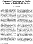 Community Participation And Sharing In Control Of Public Health Services