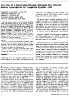 The Cost Of A Preventable Disease Estimated Us National Medical Expenditures For Congenital Syphilis 1990