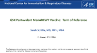 GSK Pentavalent MenABCWY Vaccine Term of Reference
