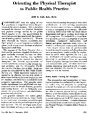 Orienting the physical therapist to public health practice