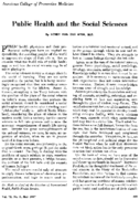 Public health and the social sciences