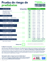 Programa Nacional de Prevencin de la Diabetes Prueba de riesgo de prediabetes