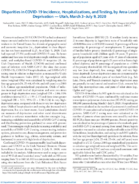 Disparities in COVID19 Incidence Hospitalizations and Testing by AreaLevel Deprivation  Utah March 3July 9 2020