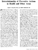 Interrelationship of preventive actions in health and other areas