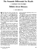 The Semantic Differential For Health A Technique For Measuring Beliefs About Diseases