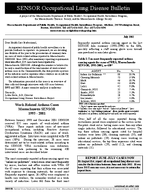 Workrelated asthma cases Massachusetts SENSOR 1993  2001
