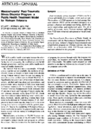 Massachusetts posttraumatic stress disorder program a public health treatment model for Vietnam veterans