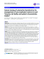 Correct dosing of artemetherlumefantrine for management of uncomplicated malaria in rural Tanzania do facility and patient characteristics matter