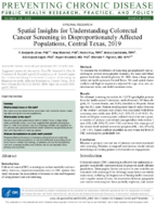 Spatial Insights for Understanding Colorectal Cancer Screening in Disproportionately Affected Populations Central Texas 2019