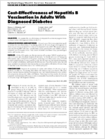 CostEffectiveness of Hepatitis B Vaccination in Adults With Diagnosed Diabetes