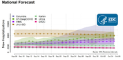 COVID19 forecasts  hospitalizations National Forecast