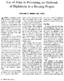 Use of aides in preventing an outbreak of diphtheria in a housing project