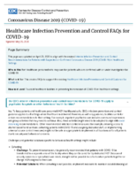 Healthcare Infection Prevention and Control FAQs for COVID19 May 20 2020