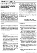 Public Health Service Plan For The Prevention And Control Of Acquired Immune Deficiency Syndrome Aids