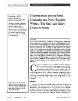 Hypertension Among Rural Hispanics And NonHispanic Whites The San Luis Valley Diabetes Study